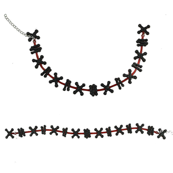 Halloween-kaulakoru Vampyyrin Veri Choker Kaulakoru Pelottava Halloween-juhlatarvikkeet Koristeet 2kpl