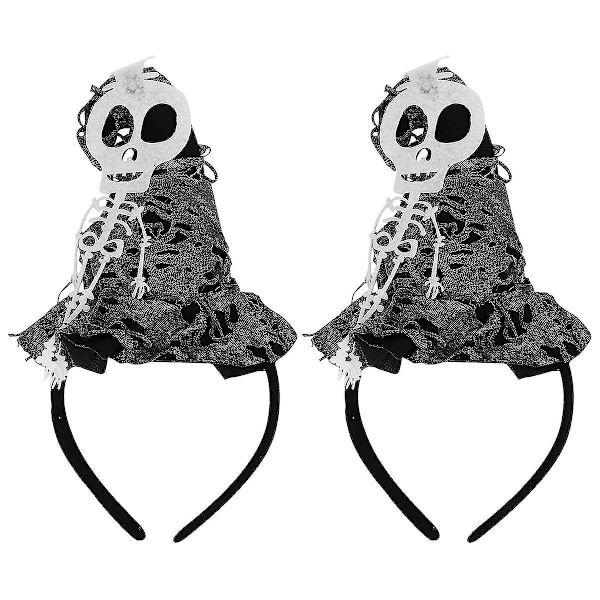 2 st Halloween Hår Skelett Hår Halloween Dekorativt Hårband (Skelett Stil)