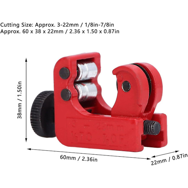 Minirörsav, minirörsav, 3-22 mm (1/8 tum-7/8 tum) mjuk koppar aluminiumlegering stålrörsav verktyg för bilrör, rörsaxar