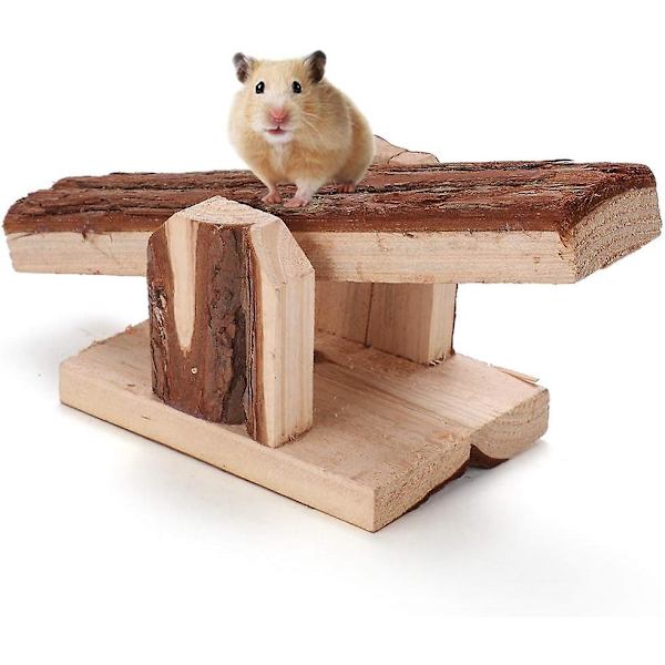 Luonnonpuinen hamsterin keinulauta, keinulelu, harjoituslelu, häkkitarvike, lemmikkieläinten lisävaruste linnuille, hiirille, rotille ja marsuille
