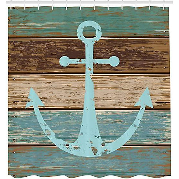 1 st rustik nautisk polyster duschdraperi badrumsdekor, 180 cm x 180 cm, modern duschdraperi