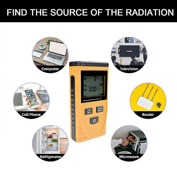 Elektromagnetisk Strålningsmätare Digital Elektromagnetisk Strålningsdetektor Emf-mätare Räknare Dosimeter Testare