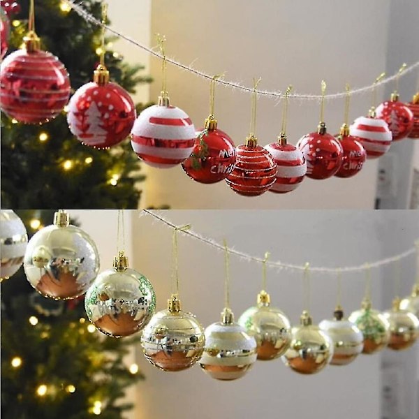 Julekulepynt til juletreet (24 stk / pakke, 60 mm)