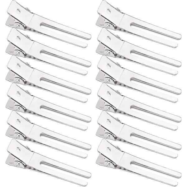 50 stk. dobbelt gaffel pin curl clips indstilling sektion hårklemmer metal sølv hårnåle styling clips til salon hår