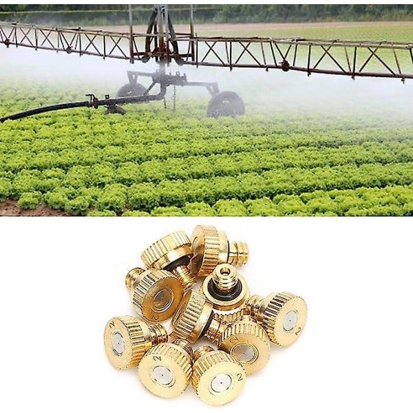 10 stycken mässingsdimmunstycken, 0,2 mm kranvatten lågtrycks utomhussprayhuvud dimsystemmunstycke