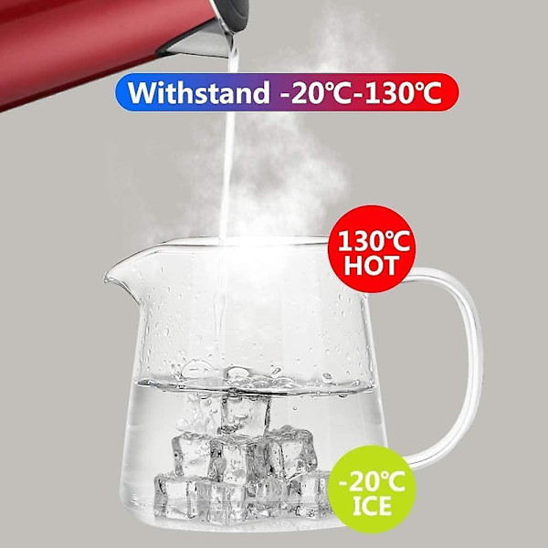 Genomskinlig glastekanna med infuser, rundformad infuser tekanna, värmebeständig borosilikatglas sil tekanna, spishällssäker tebryggare, 450 ml