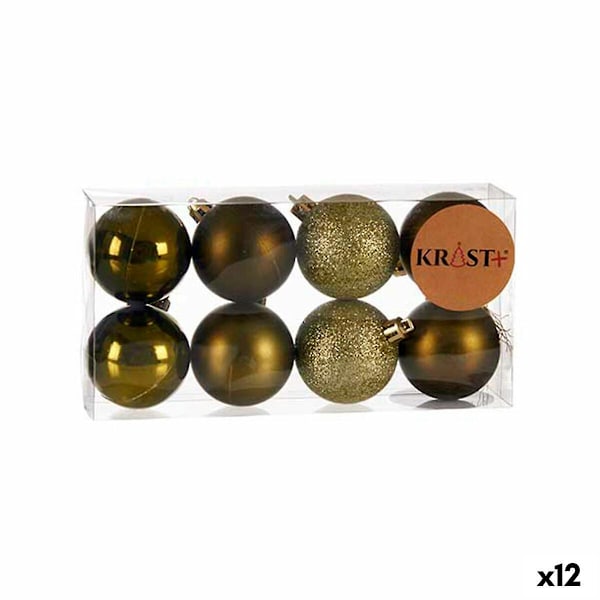 Set med julgranskulor Grön Plast 5 x 6 x 5 cm (12 stycken)