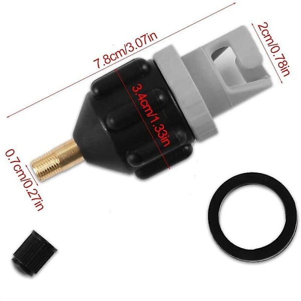 Ventiladapter, luftpump snabb uppblåsningsadapter 7,8 x 3,4 cm kompressorkoppling för uppblåsbar båt kajak kanot paddelbräda