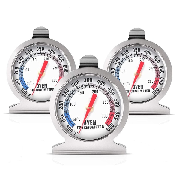 Ovntermometer 50-300c/100-600f, stegetermometer for ovngrill (3 pakke）