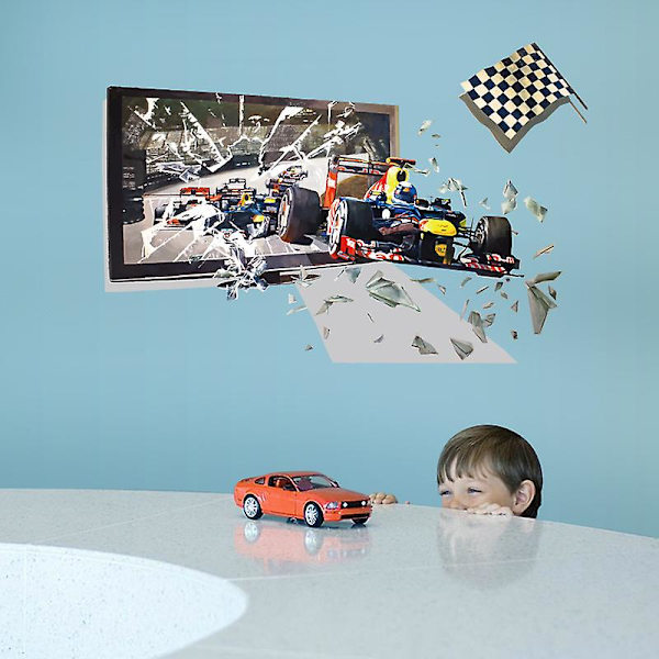 Auton seinätarrat, Breaken Wall Creative 3D seinätarrat, itseliimautuvat irrotettavat, taidetarra seinäkoriste, lasten pojan huoneen makuuhuoneen leikkihuoneen seinäkoriste