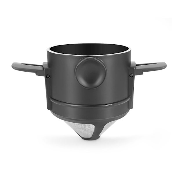 Häll över kaffebryggare 1-2 koppar, återanvändbar kaffefilter i rostfritt stål med rengöringsborste för hem, kontor, resor