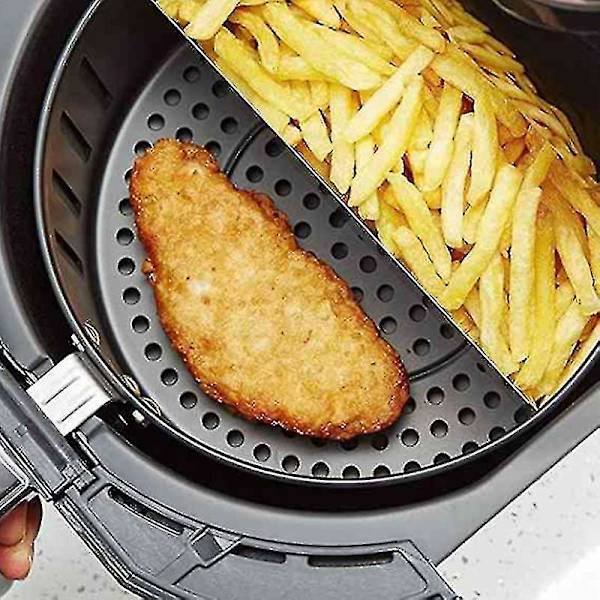 Luftfritösmatavdelare kompatibel med 5 liters luftfritös håller maten separat 20 cm svart