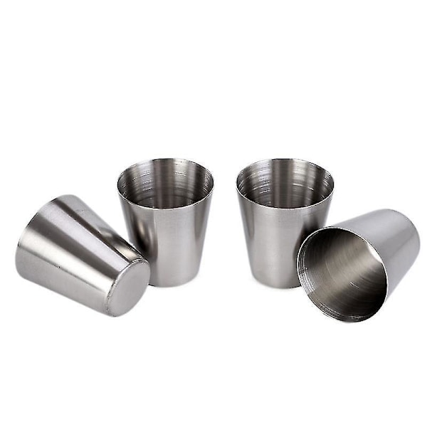 8 stk. Shotsglas med kopholder, rustfrit stål Schnapps glas, 30ml