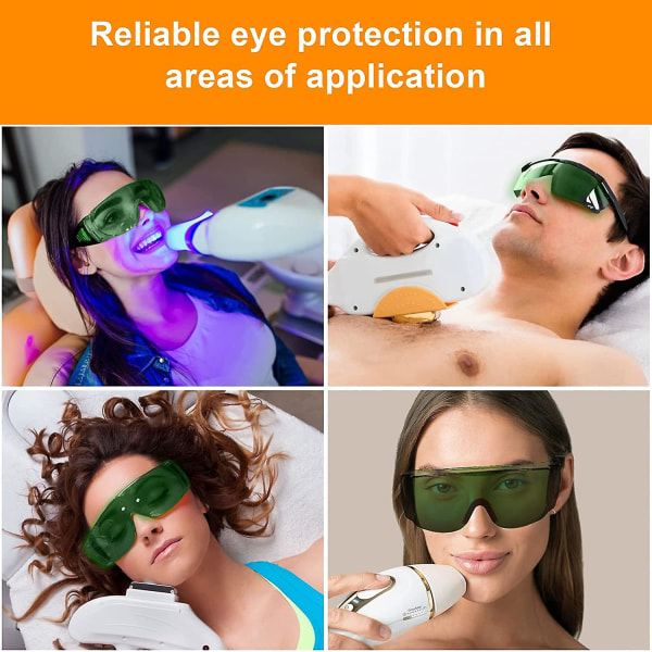 Hårfjerning Vernebriller, Bølgelengdebriller Laserbriller UV-beskyttelsesbriller Laserbriller (blekkgrønn)