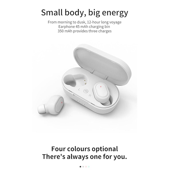 M1 TWS 5.0 Bluetooth Hörlurar 3D Stereo Trådlösa Hörlurar Headset Öronsnäckor för Android Ios Fone De