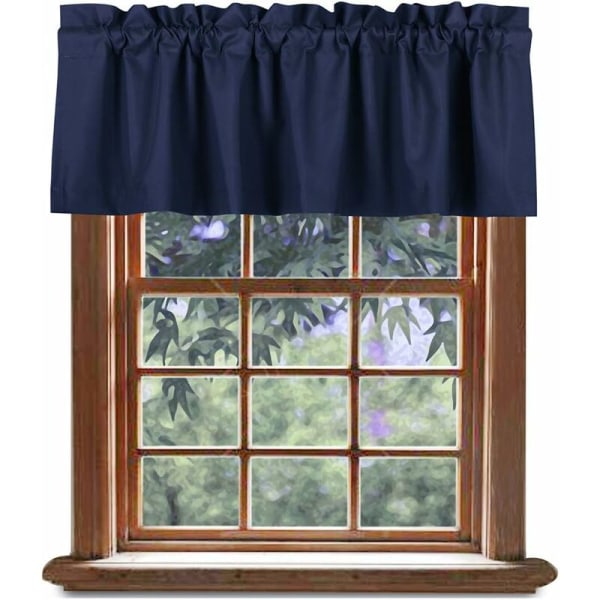 Mörkläggningsgardiner Mjuka vattentäta stavfickor för köks- och badrumsfönsterrum Mörkskärmar för sovrum, 2 paneler, 52" x 18", blå