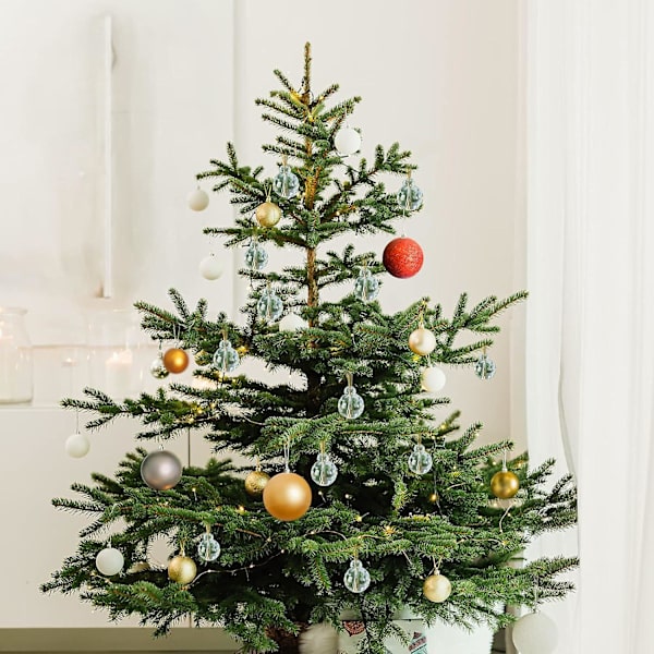 12 stycken kristalljulkulor, 2,23 cm prismaboll julgransdekoration, hängande kristall för julpartydekoration (klar)