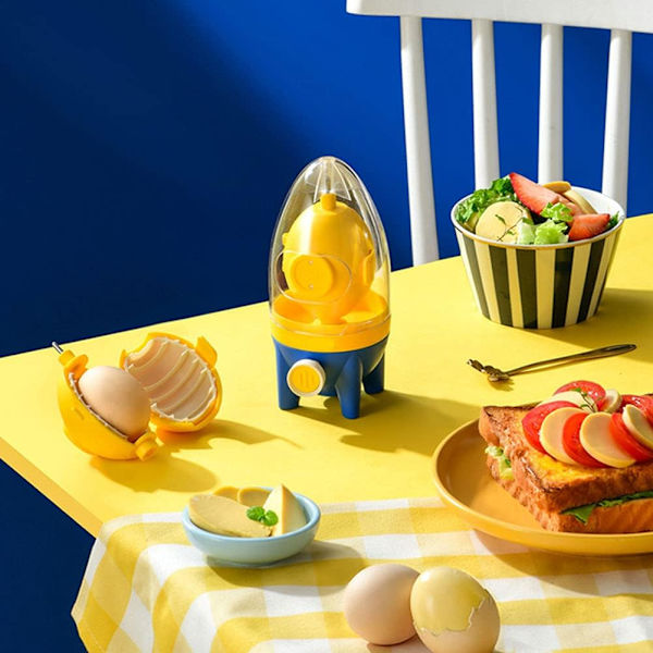 Æggeskrambler, æggemaskine, manuel proteinblommeblander, shaker, gylden æggemaskine med træksnor, æggekogningsværktøj, køkkenudstyr, gul