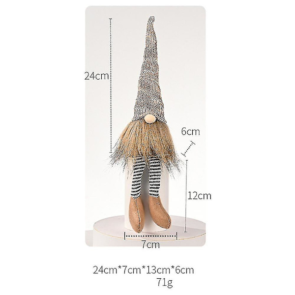 Joulukoristeet, plushi Tomte, joulupehmolelut lahjaksi lapsille ja naisille (harmaa)