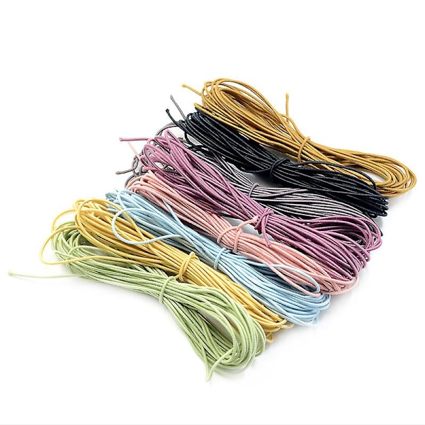8 stk farget elastisk snor 1mm elastisk streng armbånd elastisk 5m
