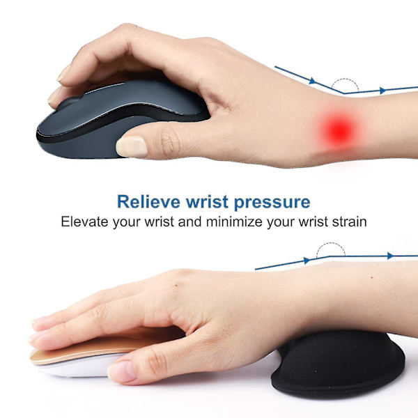 3 stk. Håndledsstøtte Sæt med Mussemåtte, Mus Håndledsstøtte, Ergonomisk Håndleds pude og Memory Foam Materiale