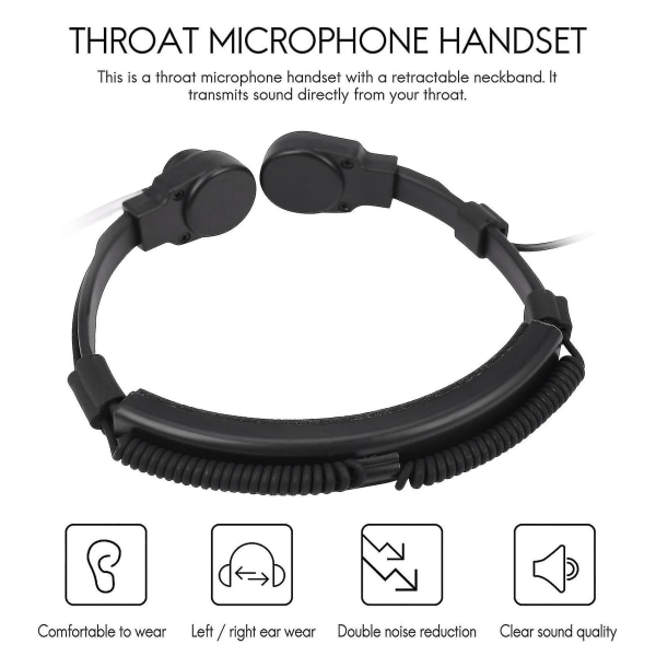 2,5 mm halsmikrofon hörlurar headset mikrofon Ptt för Walkie Talkie Radio Tlkr T5 T80 T60 T6 T8 Talk