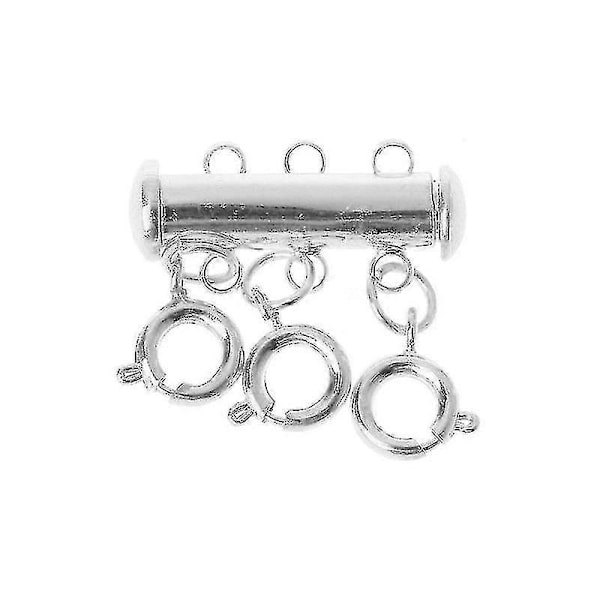 Smyckeskopplingar Lagerhalsband Lås Magnetisk Tub För Stapelbara Halsband (Silver 3)