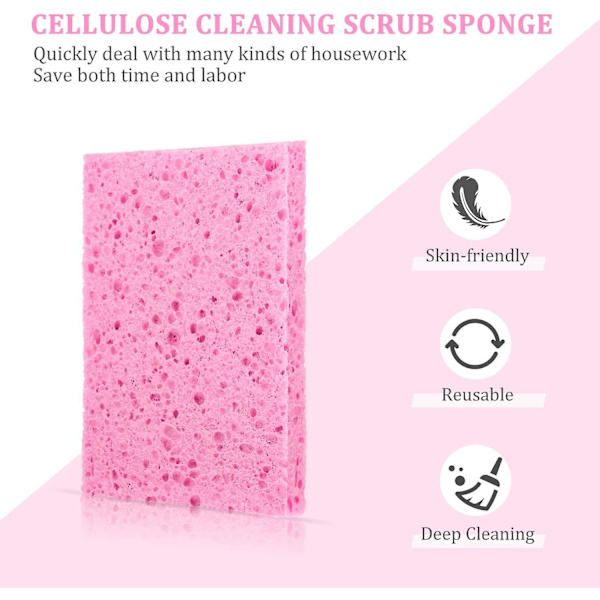 11x7x2cm 3 stk. Cellulose Rengøringssvamp Cellulose Vaskesvamp Farvet Cellulose Opvaskesvamp Absorberende Opvaskeklud Genanvendelig Køkkenrengøring