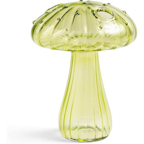 6 st Mushroomformade Glasvaser för Blommor, Delikat Hydroponisk Glasplanterare (4 st, Brun)