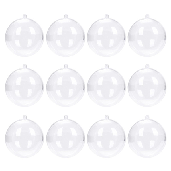 12 st julgranskulor Transparent Kulhänge DIY Julgodisask (8 cm, 12 st)
