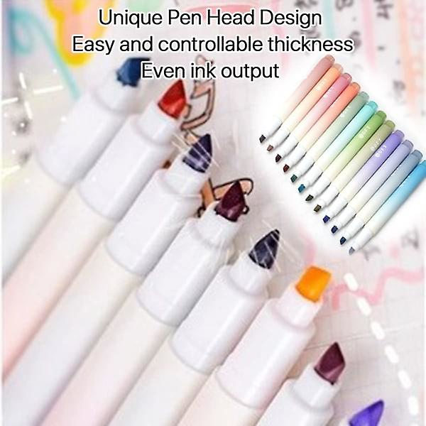 12-pack med estetiska söta markörer Bibelmarkörer Milt blandade Morandi-färger Snabbtorkande eyeliners