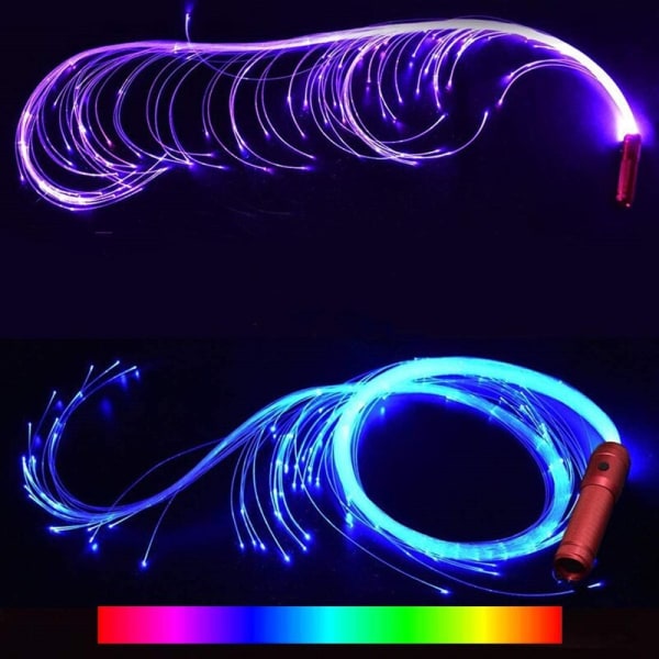LED-fiberoptisk danspiska - Superljus Svart handtag