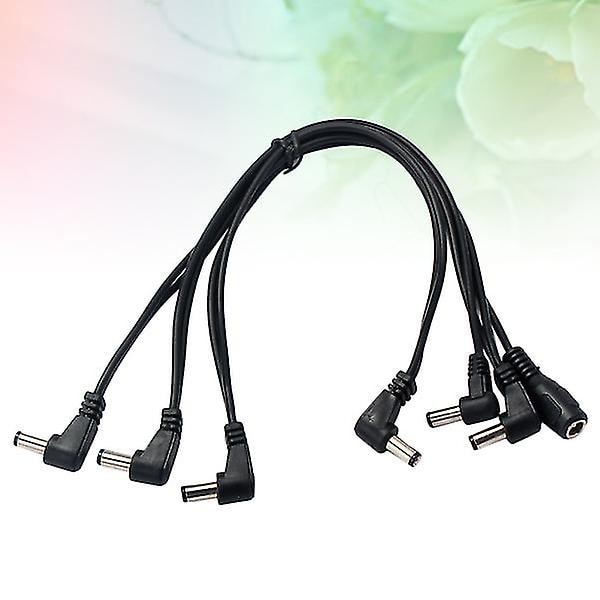 6-vägs Rätt Vinkel Kabel Sladd Koppar Tråd Gitarr Effektpedal Strömförsörjning Splitter Adapter För Elektrisk Gitarr Od04 (svart)