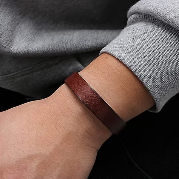 Läderarmband för män Inspirerande julklappar födelsedagspresenter till pojkvän Justerbart flätat armband Brun