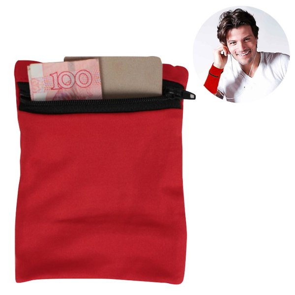 Rejsehåndledspungepose med lynlåslomme til kontanter, kort, penge. Lavet til rejser, løb, walki