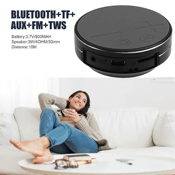 Super stor TWS Benledning Bluetooth-högtalare TWS trådlös kan anslutas till kortbas högtalare svart