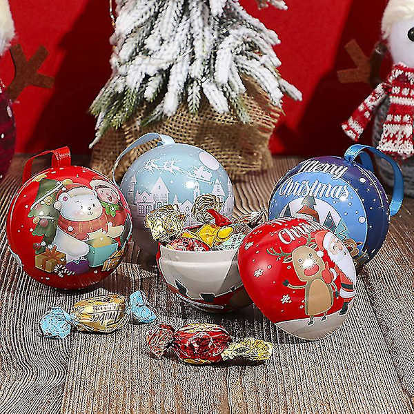 6 st 7 cm julgransdekoration bollkula tryckt julfest hängande bollburkar present N