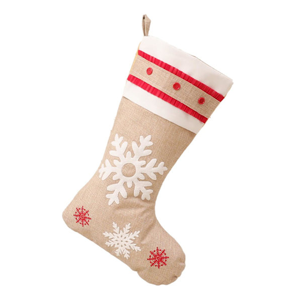 Julstrumpa Färgglad Festlig Butik Godis Stickad Älg Tryckt Elastisk Cartoon Strumpor Dekoration Juldekoration (D)