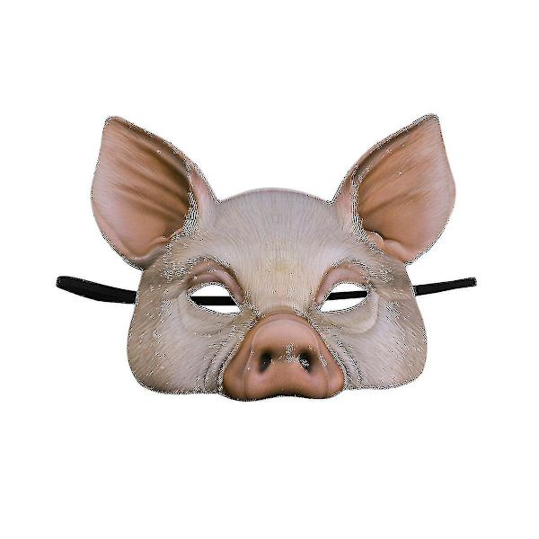 Halvmask Djurmask Grismask För Fest Festival Halloween Maskerad Finfest Cosplay (rosa)