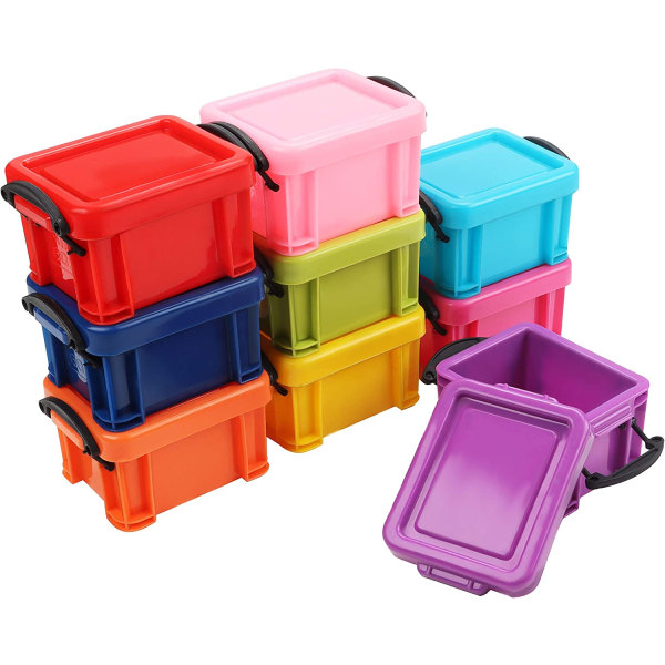 Liten plastförvaringslåda (9 färger)