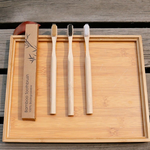 Set of 3pcs Bamboo Toothbrushes