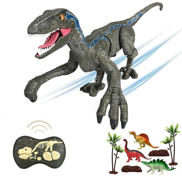 RC Velociraptor Leksaker 2.4G RC Dinosaurie Leksaker Smart Realistisk Gående Djur Barnens Present Explorer Leksaker