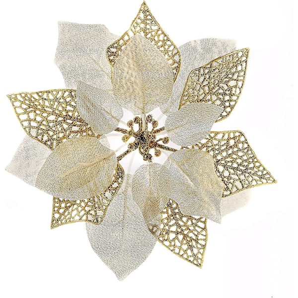 10 Pak Jule-Juleblomster Glitter Juleblomsterbuske Juletræ Blomster Jul
