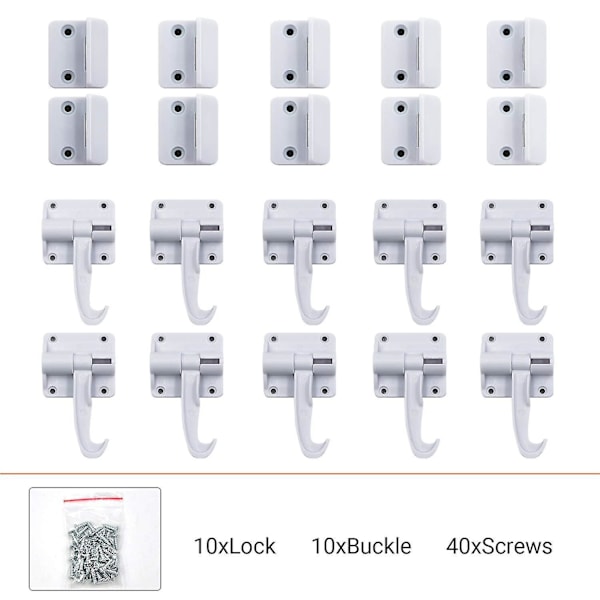 10-pack Barnsäkerhetslås för barn, ingen borrning behövs, starkt lim, enkel installation, barnsäkerhetslås för skåp