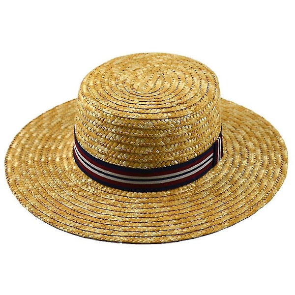 Boater Hats For Women Straw Skimmer Hat Wide Brim Roaring Halloween Christmas Costume