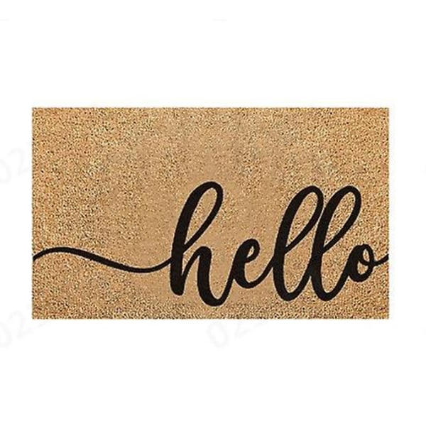 Non Slip Coconut Coir Doormat - Hello - PVC Backed Welcome Mat Doormat