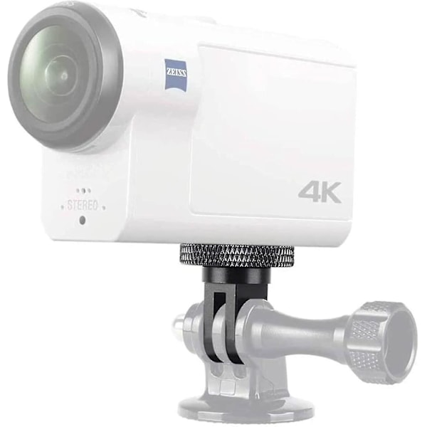 Stativadapter Kameramonteringstilbehør Aluminiumsadapter Montering av kameraer til for Gopro-feste og andre actionkameraer (2 stykker, svart)