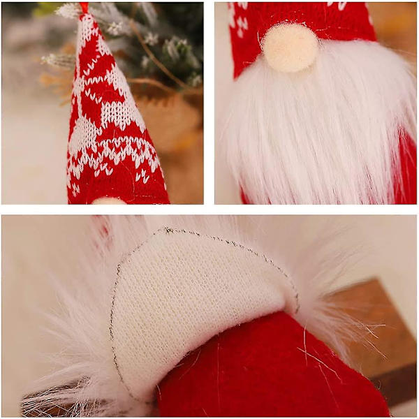 Baicccf Tomte Julplyschprydnader Set, 6-pack Hängande Julgransdekorationer Heminredning, Svensk Tomte Elf Skandinavisk Jultomte Plyschdocka