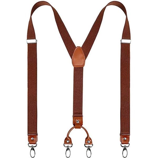 Herre Y-back 4 Metal Clip Elastic Wide Suspenders Perfekt til begge Casual