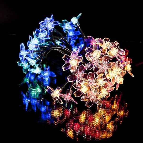 Solar Lamper Flower String Lights Utendørs, Vanntett Led String Lights